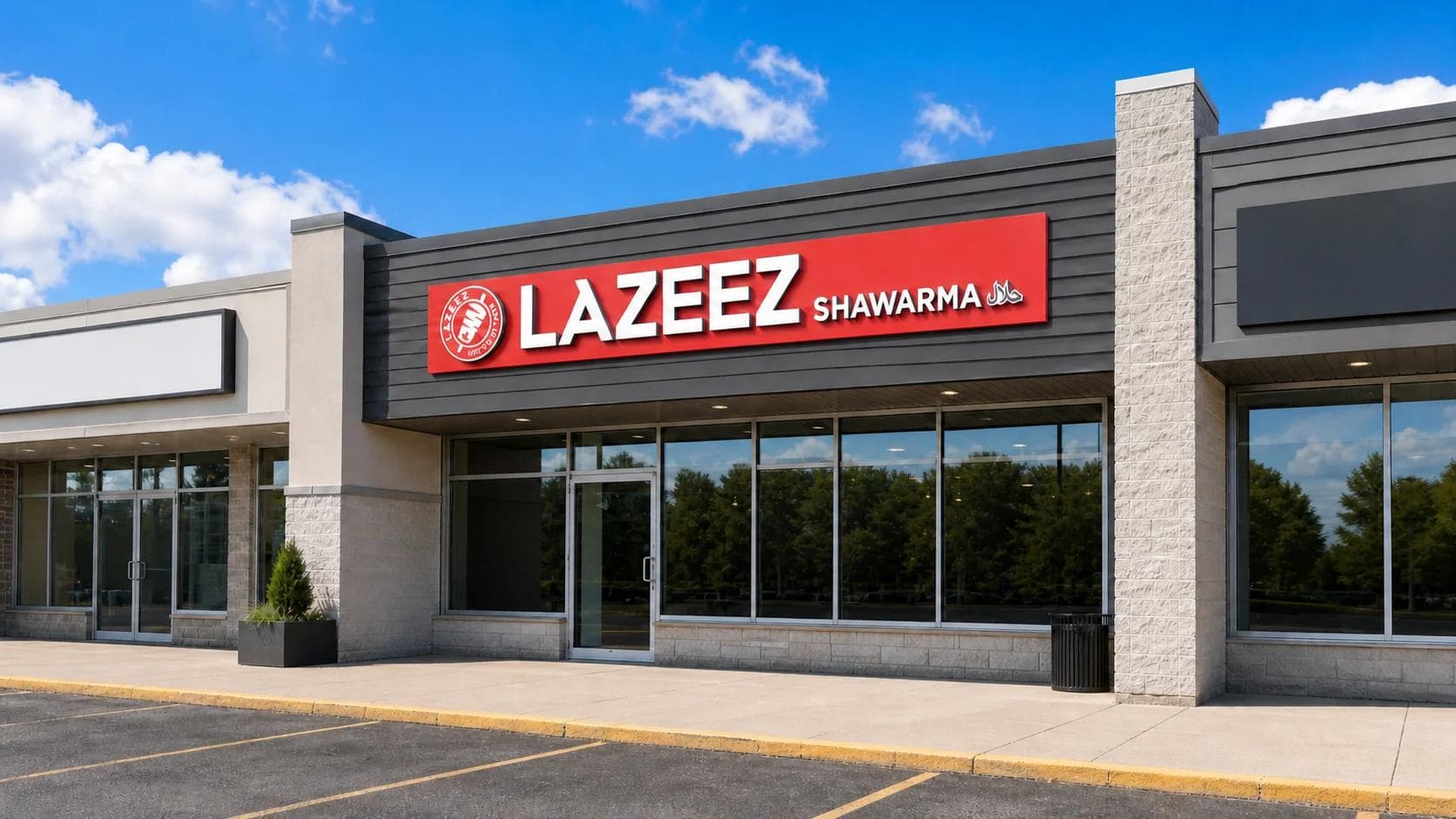 Traditional Lazeez Shawarma storefront format